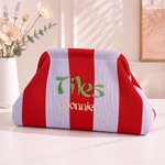Personalized Mahjong Queen Striped Knitted Large Capacity Mahjong Tile Pouch Bag with Embroidered Name Christmas Holiday Gift for Mahjong Lover