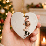 Ornamento rotondo in ceramica personalizzato con effetto 3D, disegno in stile cartone animato, foto 