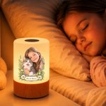 Personalisiertes Haustier-Foto Nachtlicht mit Blumen & Namen | Kabellos & Dimmbar | Schlafzimmer Deko | Geburtstagsgeschenk für Herrchen & Frauchen 6