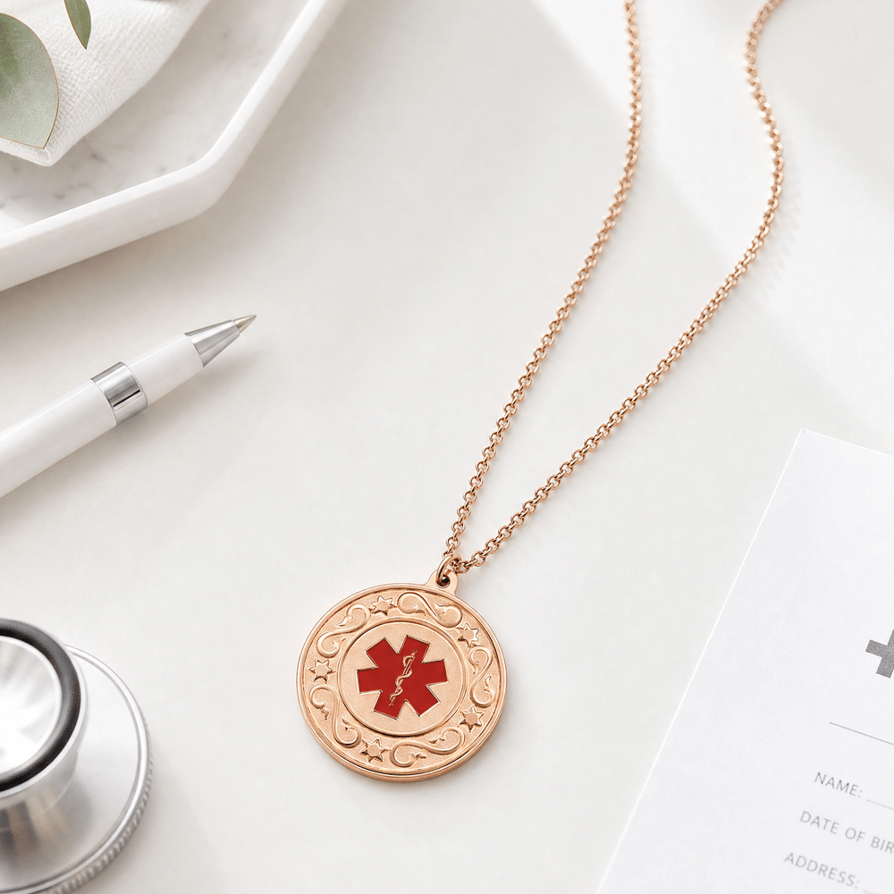 Personalised Engraved Medical Alert Symbol Stainless Steel Necklace with QR Code Emergency Healthcare Gift for Patients Caregivers 3