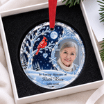 Personalized Winter Night Cardinal Snowflake Glass Acrylic Ornament with Name and Year Christmas Memorial Gift for Family 7