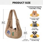 Gepersonaliseerde, veelkleurig omwikkelde draagtas met naam voor huisdieren, crossbody-tas met veiligheidsgesp, ideaal voor dagelijkse wandelingen en reizen zonder je handen te gebruiken, perfect verjaardagscadeau voor honden- en kattenliefhebbers