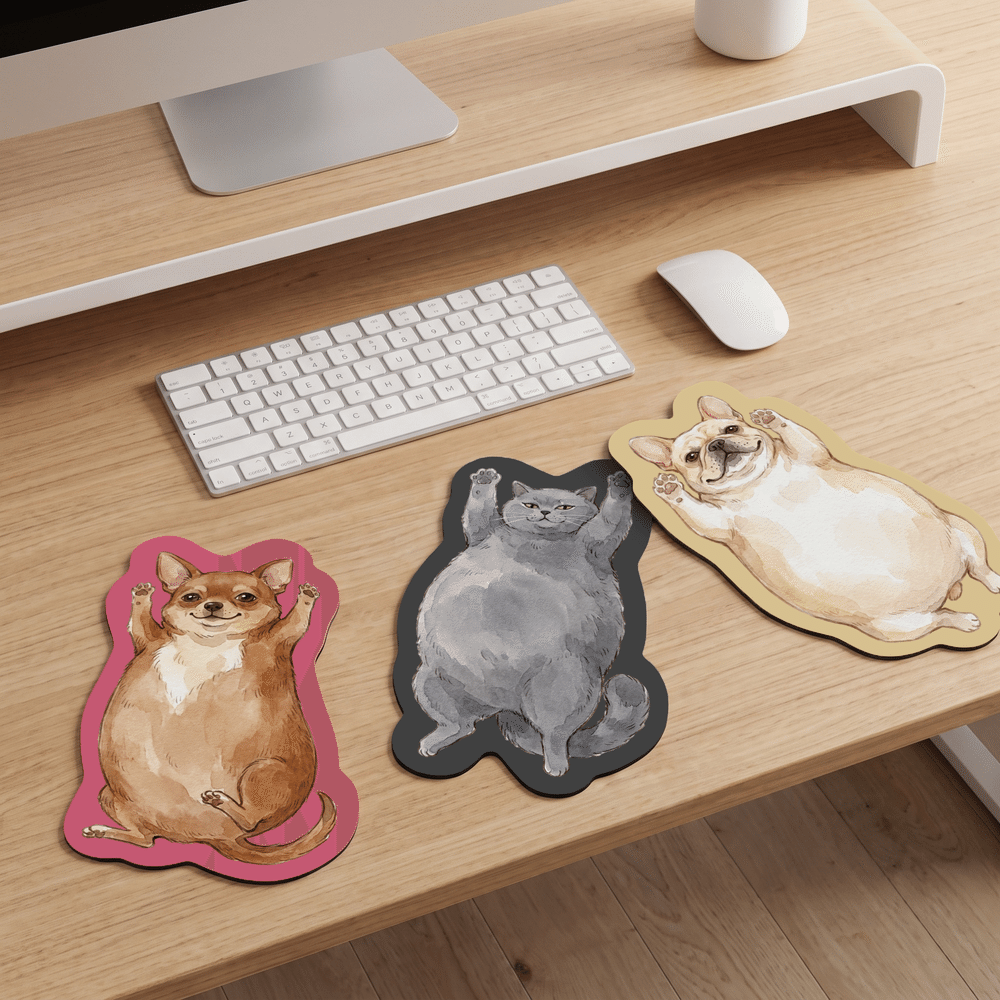 Personalised Watercolor Style Pet Photo Non-Slip Mouse Pad Desk Decor Birthday Christmas Gift for Dog Cat Pet Owner 6
