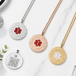 Personalised Engraved Medical Alert Symbol Stainless Steel Necklace with QR Code Emergency Healthcare Gift for Patients Caregivers 1