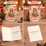 Personalized Holly Christmas Theme Pet Photo Greeting Card with Name and Text Christmas Party Gift for Pet Lovers Friends Family