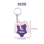 Personalized Glitter Gymnast Leotard Acrylic Keychain with Name Gymnastics Accessory Competition Day Birthday Gift for Gymnast Girls