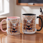 Personalized Cartoon Reader 11 oz 15 oz Ceramic Mug with Name and Coaster  Birthday Christmas Gift for Teachers Bookworms