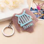 Personalized Glitter Gymnast Leotard Acrylic Keychain with Name Gymnastics Accessory Competition Day Birthday Gift for Gymnast Girls