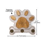 Porte-laisse en bois personnalisé en forme de patte de chiot, avec nom gravé et 3 crochets : cadeau de Noël ou de pendaison de crémaillère pour les propriétaires d'animaux de compagnie
