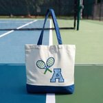 Personalized Embroidered Tennis Racket Letter Makeup Bag Towel Tote Bag Set Tennis Practice Use Christmas Game Day Gift for Tennis Lover Player