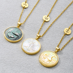 Personalized Pearl-Effect Constellation Pendant Necklace with Initial Charm Daily Wear Birthday Gift for Women Friends