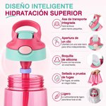 Botella de agua personalizada con nombre foto y personaje animado pajita de silicona regalo de cumpleaños y vuelta al cole para niños y estudiantes 9
