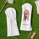 Personalised Photo PU Leather Protective Golf Headcover with Name Golf Club Birthday Gift for Golf Lover Coach Dad 3