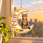 Personalised Pet Moon Hanging I love You to the Moon and Back Acrylic Ornament with Name Christmas Gift for Family Pet Owner