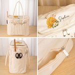 Personalized Knitting Theme Birth Flower Large Capacity Storage Bag with Name Daily Use Christmas Birthday Gift for Knitting Enthusiast