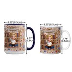 Personalized Cartoon Reader 11 oz 15 oz Ceramic Mug with Name and Coaster  Birthday Christmas Gift for Teachers Bookworms