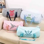 Personalised Multicolour Ballet Element Seersucker Duffle with Name Dance Class Birthday Gift for Ballet Lovers Kids