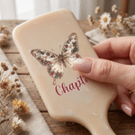 Personalised Birth Flower & Butterfly Hair Brush Anti-Static Massage Comb with Name Daily Use Birthday Gift for Woman Mother Bridesmaid