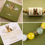Juego de caja de regalo, tarjeta y pulsera personalizada con cuentas de cristal e ilustraciones de razas de perros, con nombre; regalo conmemorativo para mamás de perros y amantes de las mascotas 5