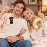 Personalised Pet Moon Hanging I love You to the Moon and Back Acrylic Ornament with Name Christmas Gift for Family Pet Owner