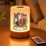 Personalisiertes Haustier-Foto Nachtlicht mit Blumen & Namen | Kabellos & Dimmbar | Schlafzimmer Deko | Geburtstagsgeschenk für Herrchen & Frauchen 3