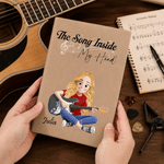 Personalised The Song Inside My Heart Guitar Cartoon Character A5 A6 Notebook with Name Birthday Music Festival Gift for Music Lover Musician Reader 4