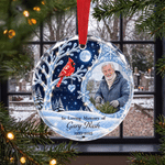 Personalized Winter Night Cardinal Snowflake Glass Acrylic Ornament with Name and Year Christmas Memorial Gift for Family 1