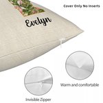 Personalized Long Distance Two States State Flowers Soft Throw Pillow Cover with Title & Name Home Decor Christmas Anniversary Gift for Besties Family