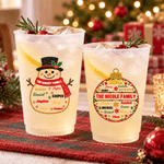 Personalised Family Christmas Element 12-16 oz Plastic Cup with Text and Name Christmas Family Gathering Party Gifts for Family Guests