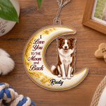 Personalised Pet Moon Hanging I love You to the Moon and Back Acrylic Ornament with Name Christmas Gift for Family Pet Owner