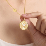 Personalized Pearl-Effect Constellation Pendant Necklace with Initial Charm Daily Wear Birthday Gift for Women Friends