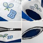 Personalized Embroidered Tennis Racket Letter Makeup Bag Towel Tote Bag Set Tennis Practice Use Christmas Game Day Gift for Tennis Lover Player