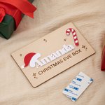 Personalisiertes Weihnachts-Etikett für Weihnachtsschachteln mit Weihnachtsmannmütze und Zuckerstange, mit Namen und Text – Weihnachtsgeschenk für Kinder und die Familie 4