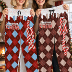 Personalized Candy Cane Plaid Pattern Soft Drawstring Pajama Pant with Name Christmas Gift for Family Kids