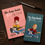 Personalised The Song Inside My Heart Guitar Cartoon Character A5 A6 Notebook with Name Birthday Music Festival Gift for Music Lover Musician Reader 1