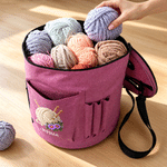 Personalised Yarn Ball Birth Flower Oxford Large Cylindrical Yarn Storage Bag with Name Daily Use Birthday Gift for Crochet Lovers Women