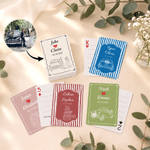 Personalised Multicolour Wedding Theme Striped Line Photo Playing Cards Iron Box Set with Name and Date Wedding Engagement Gift for Newlyweds Couples