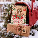 Personalized Holly Christmas Theme Pet Photo Greeting Card with Name and Text Christmas Party Gift for Pet Lovers Friends Family
