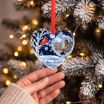 Personalized Winter Night Cardinal Snowflake Glass Acrylic Ornament with Name and Year Christmas Memorial Gift for Family 4