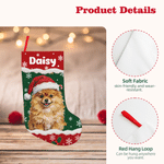 Personalized Christmas Theme Oil Painting Pet Photo Christmas Stocking with Name Home Decoration Christmas Gift for Pet Owners