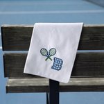 Personalized Embroidered Tennis Racket Letter Makeup Bag Towel Tote Bag Set Tennis Practice Use Christmas Game Day Gift for Tennis Lover Player