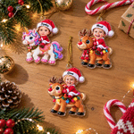 Décoration de Noël personnalisée en acrylique avec effet 3D : licorne et renne fantastiques, avec le prénom et la photo du visage de l'enfant – Décoration de sapin, cadeau de Noël pour les enfants et leurs amis 7