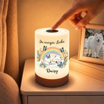 Personalisiertes Nachtlicht mit Haustierengel, Trauerspruch & Namen | Kabellos & Dimmbar | Regenbogenbrücke | Trauergeschenk für Herrchen & Frauchen 3