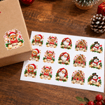 Personalized Cute Christmas Theme Pattern Waterproof Stickers Labels with Name Gift Decor Christmas Party Favors for Family Friends