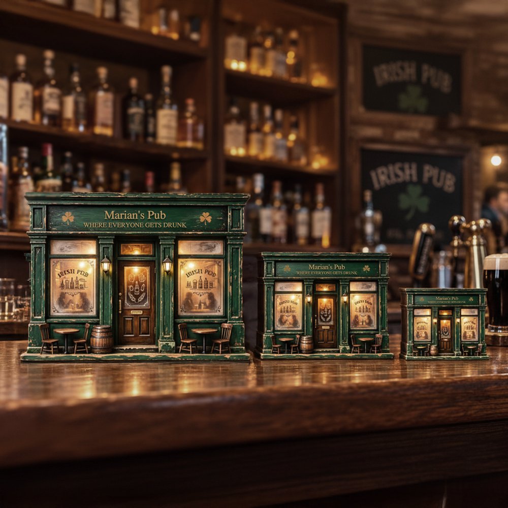 Gepersonaliseerde vintage Ierse pub-decoratie van gelaagd hout met pubnaam en tekst – decoratie voor de thuisbar, verjaardagscadeau voor publiefhebbers 3