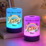 Personalisiertes Nachtlicht mit Haustierengel, Trauerspruch & Namen | Kabellos & Dimmbar | Regenbogenbrücke | Trauergeschenk für Herrchen & Frauchen 6