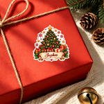 Personalized Cute Christmas Theme Pattern Waterproof Stickers Labels with Name Gift Decor Christmas Party Favors for Family Friends