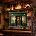 Personalised  Irish Bar Acrylic Ornament with Pub Name and Text Home Decor Christmas Anniversary Gift for Tavern Owner Man