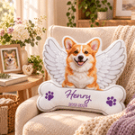 Personalised Cute Pet Photo Angel Wing Soft Cushion with Name and Date Home Decor Pet Loss Memorial Sympathy Gift for Pet Owners 5