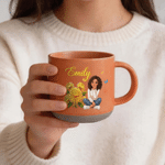 Personalised Cartoon Character Photo Birth Flower 12 oz Ceramic  Coffee Mug with Name Birthday Wedding Party Gift for Woman Sister Bride
